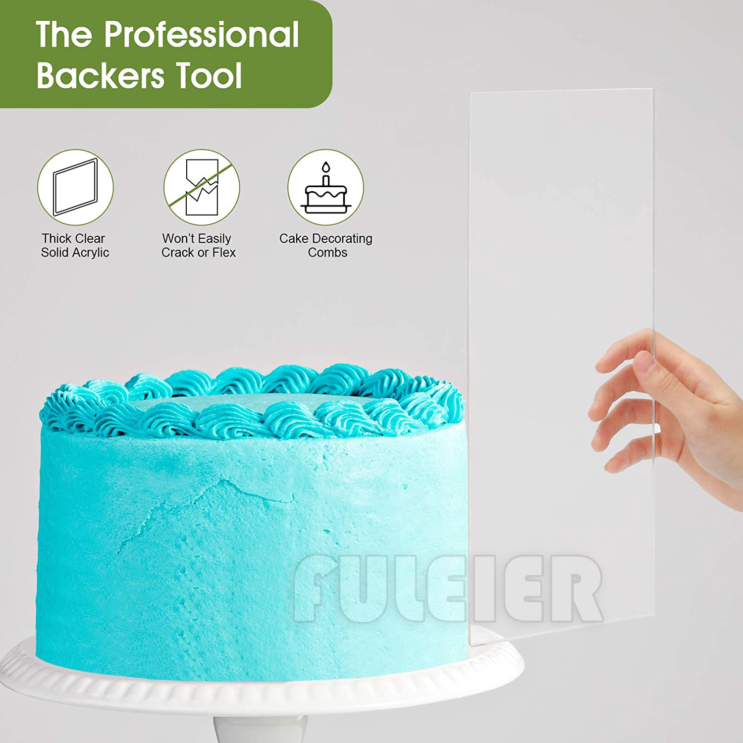 Acrylic Cake Cream Scraper,Rec - Tray Mold Rectangle 评论和价格