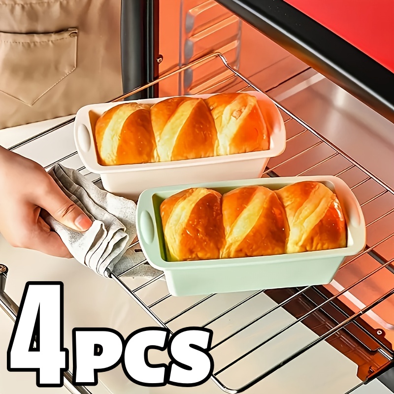 1/4pcs Non-Stick Loaf Pans Fle - Tray Mold Rectangle 评论和价格
