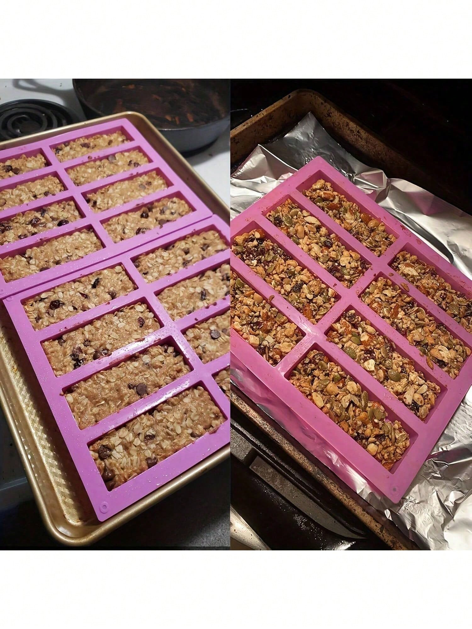 1pc Silicone Granola Bar Mold, - Tray Mold Rectangle 评论和价格