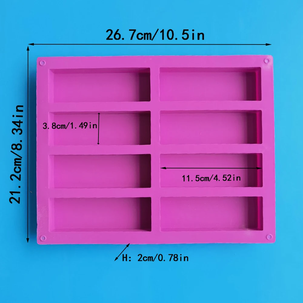 8 Cavity Rectangle Silicone ca - Tray Mold Rectangle 评论和价格